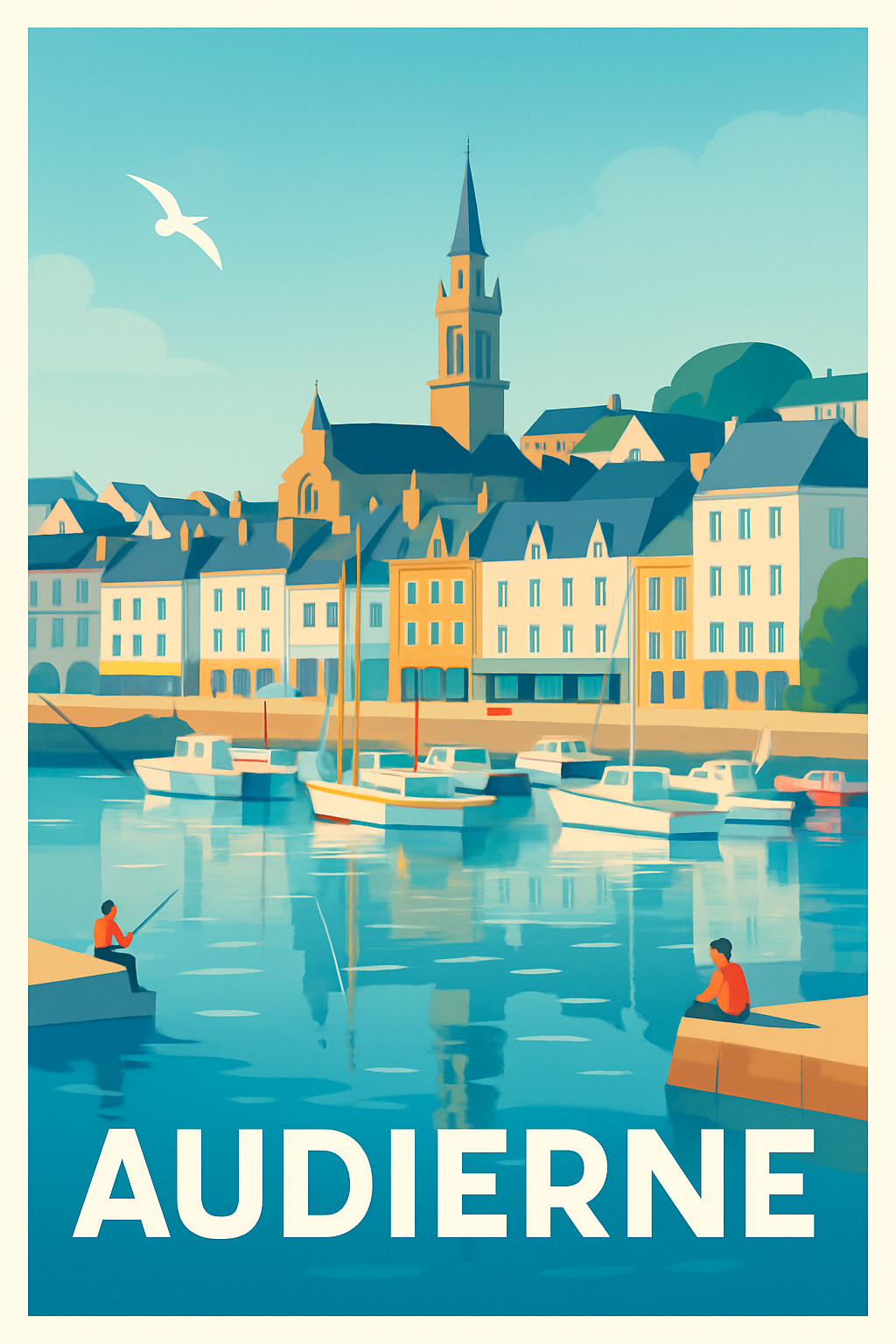 Affiche Audierne — Charme et sérénité du port breton · poster d'art de Audierne