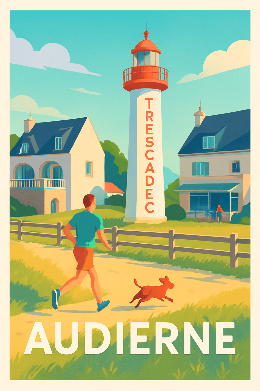 Affiche Audierne — Évasion et lumière au phare de Trescadec · poster d'art de Audierne