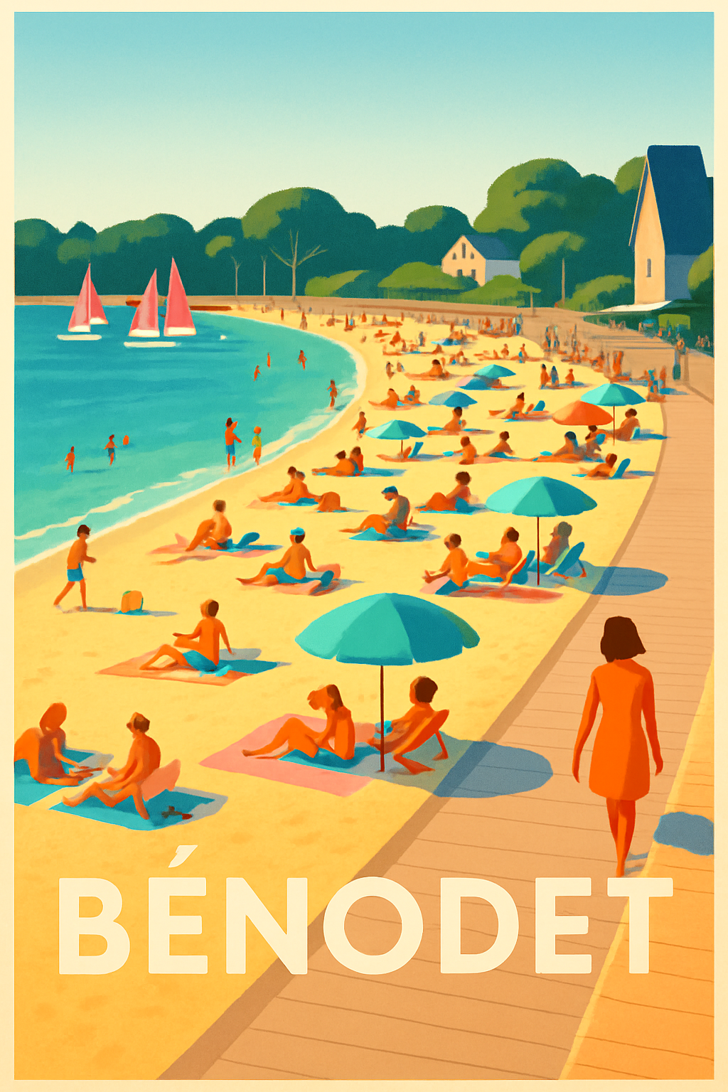 Affiche Bénodet — Évasion estivale en bord de mer · poster d'art de Bénodet