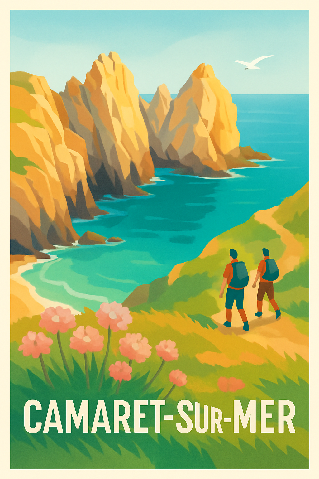 Finistère France Pas de Cadre / 20 × 30cm Affiche de Camaret-sur-Mer - Échappée belle entre mer et falaises