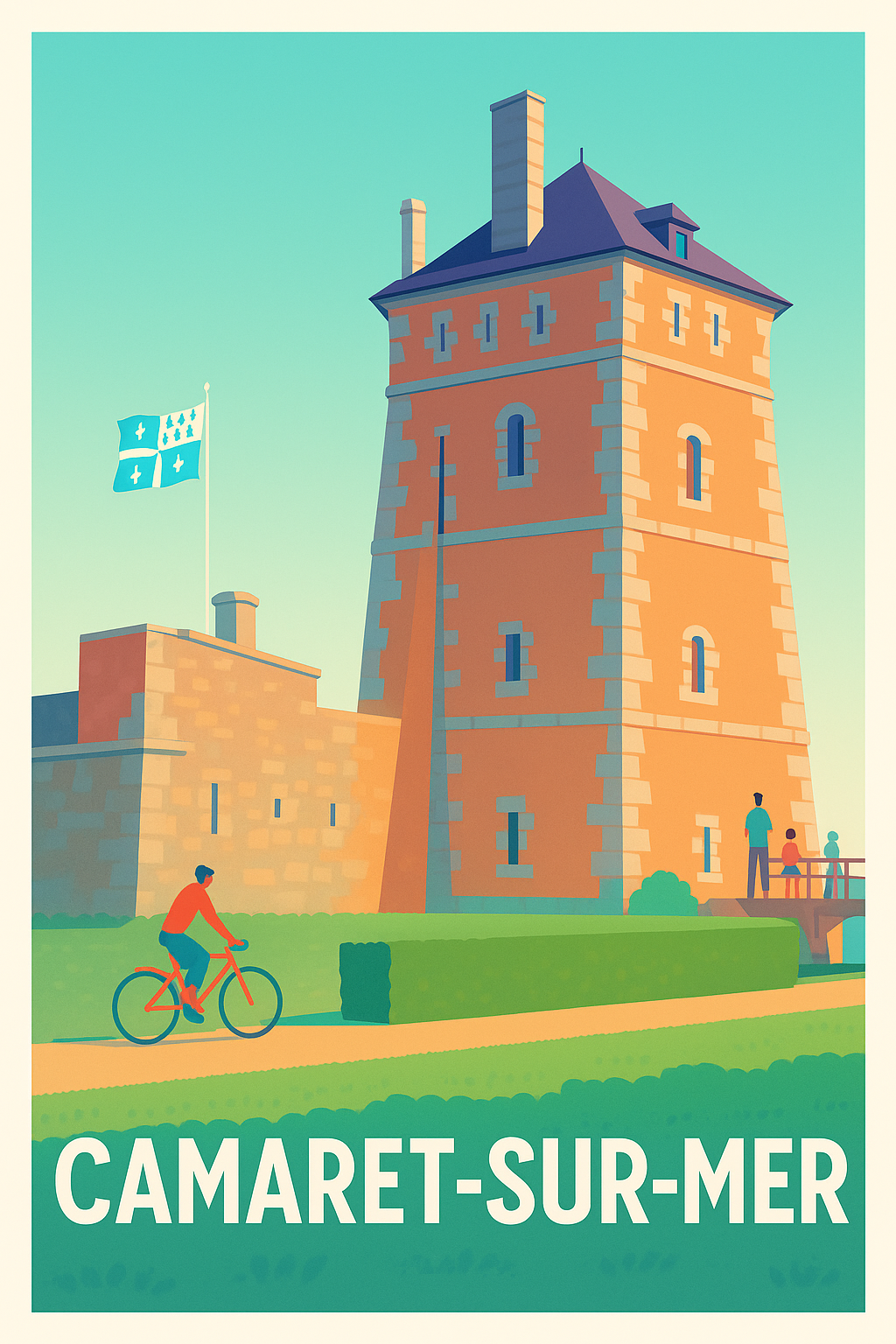 Finistère France Pas de Cadre / 20 × 30cm Affiche de Camaret-sur-Mer - L'élégance historique en bord de mer