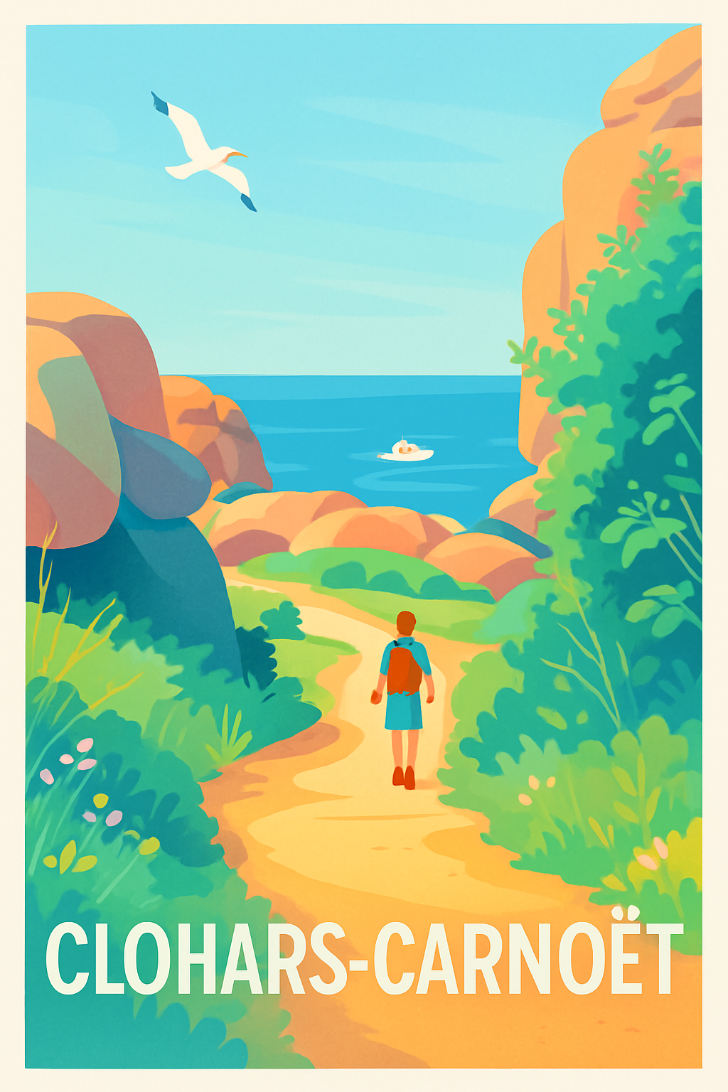 Finistère France Pas de Cadre / 20 × 30cm Affiche de Clohars-Carnoët - Échappée belle sur la côte bretonne