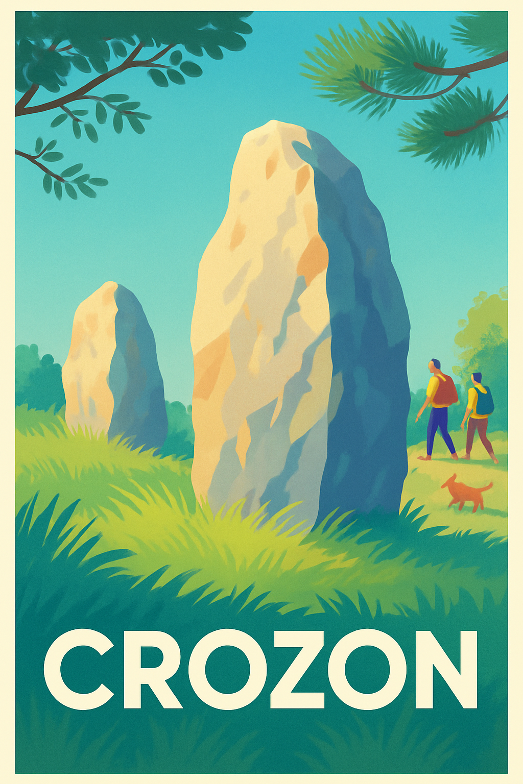Finistère France Pas de Cadre / 20 × 30cm Affiche de Crozon - Évasion nature et patrimoine mystérieux