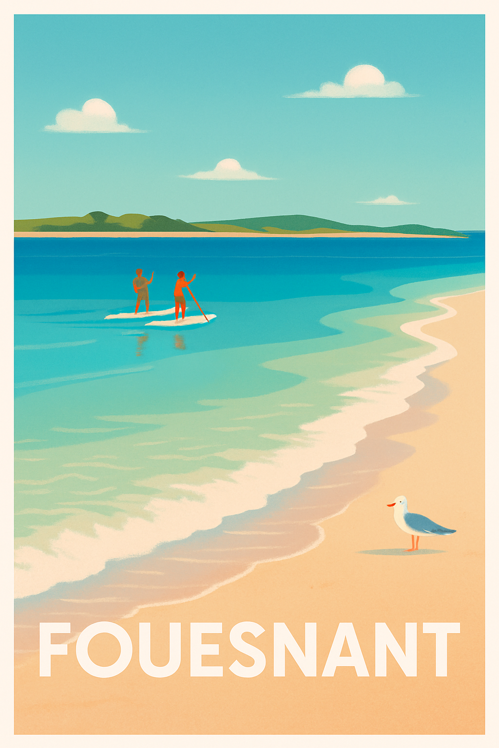 Affiche Fouesnant — Plénitude et douceur bretonne au bord de l'eau · poster d'art de Fouesnant
