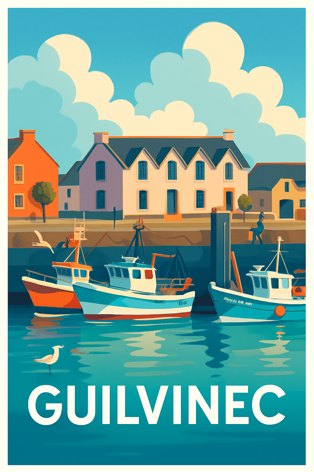 Affiche Guilvinec — Charme authentique du port breton · poster d'art de Guilvinec