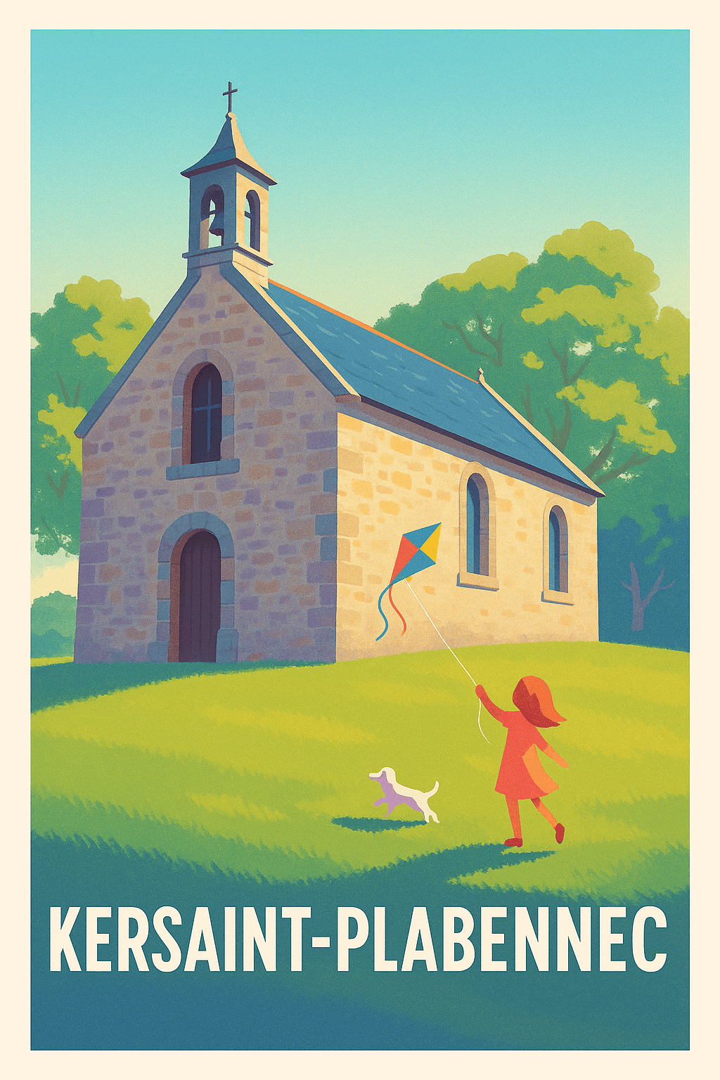 Finistère France Pas de Cadre / 20 × 30cm Affiche de Kersaint-Plabennec - Douceur de vie en campagne bretonne