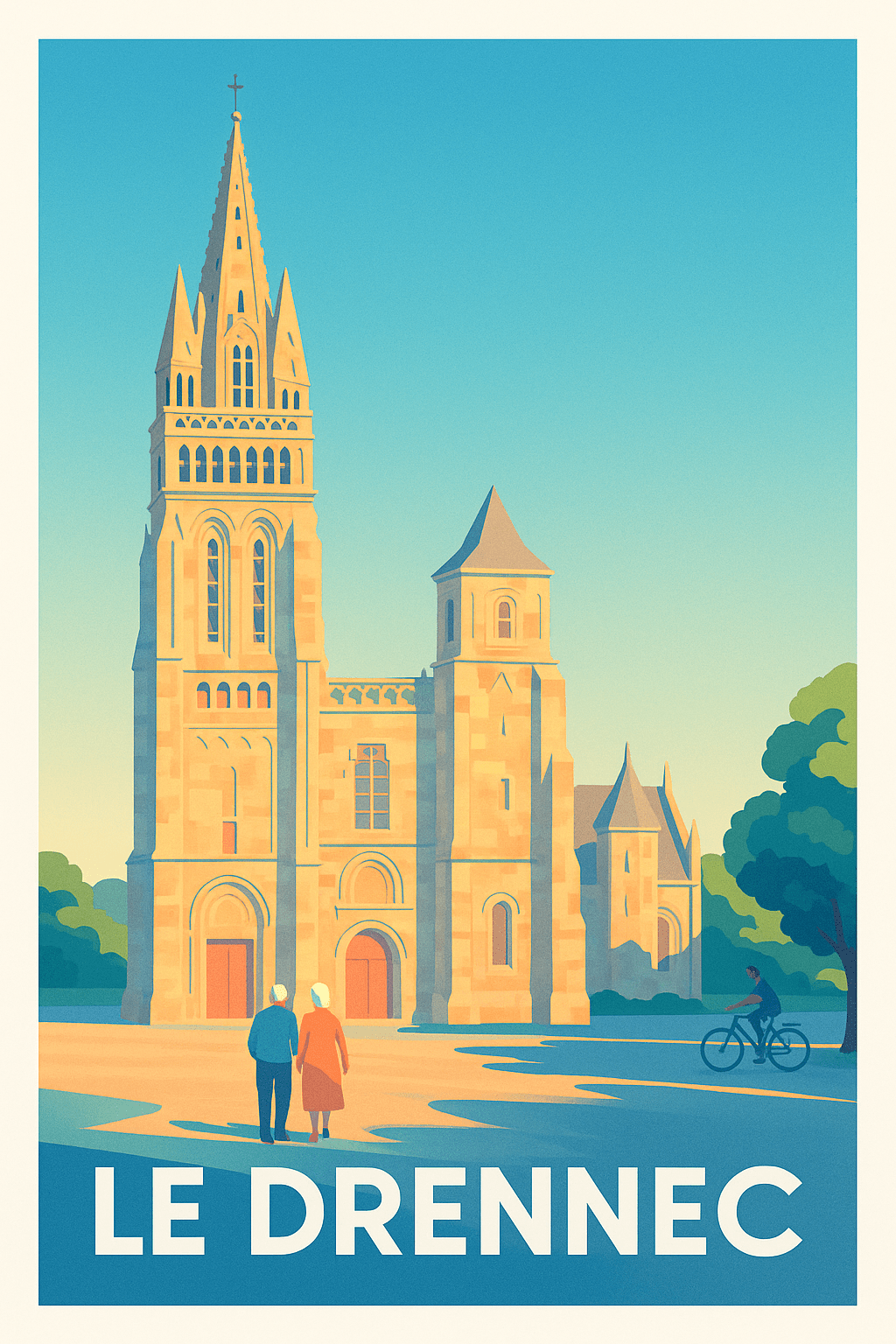 Finistère France Pas de Cadre / 20 × 30cm Affiche de Le Drennec - Lumières délicates d'un village breton