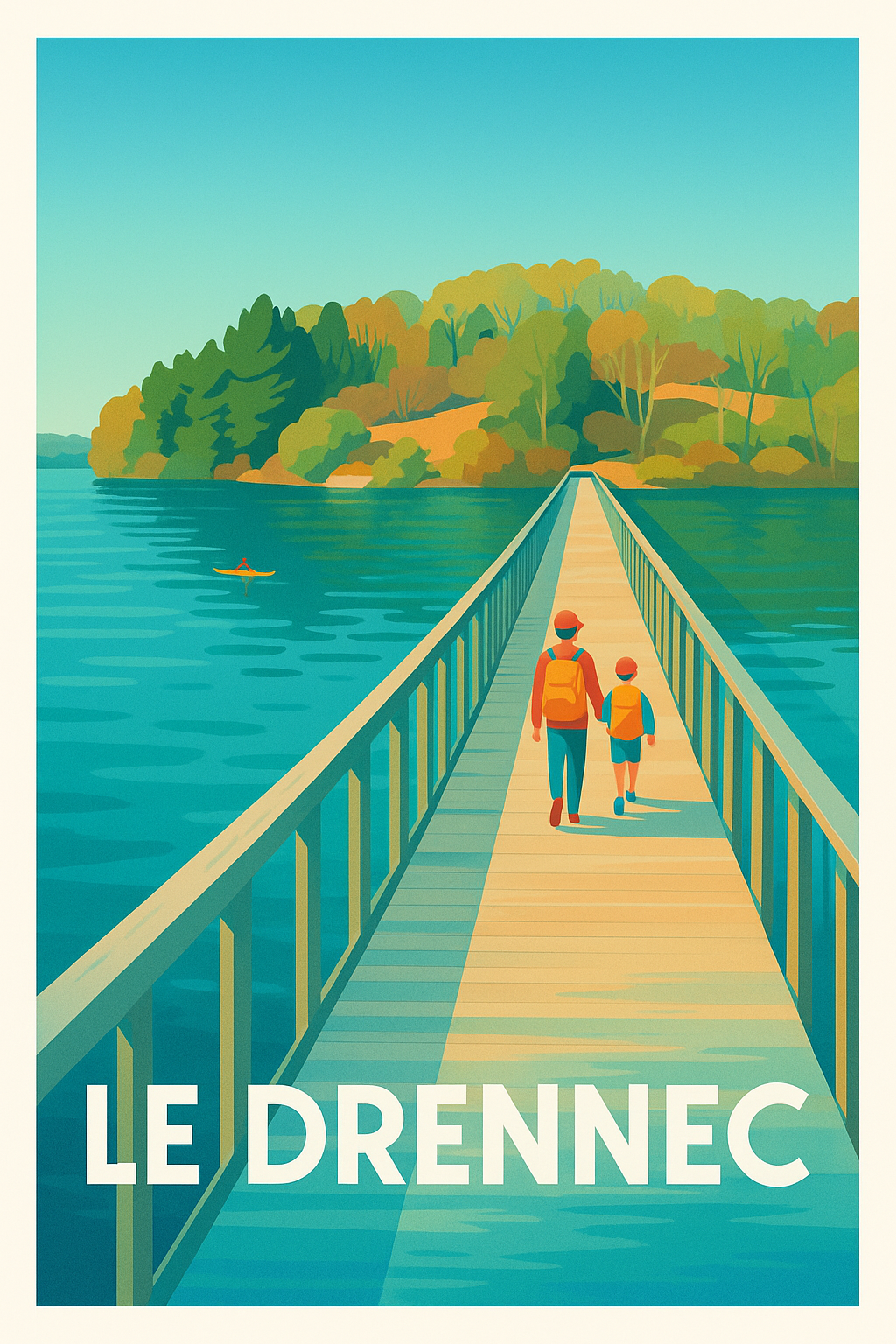 Finistère France Pas de Cadre / 20 × 30cm Affiche de Le Drennec - Une invitation à la balade en bord de mer