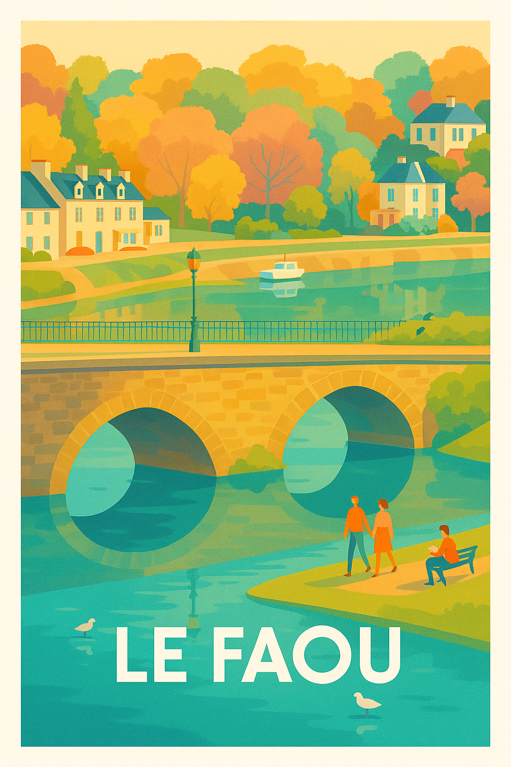 Finistère France Pas de Cadre / 20 × 30cm Affiche de Le Faou - Charme et sérénité bretonne