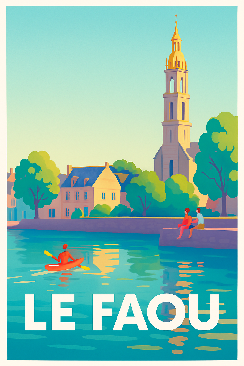 Finistère France Pas de Cadre / 20 × 30cm Affiche de Le Faou - Évasion paisible au bord de l'eau
