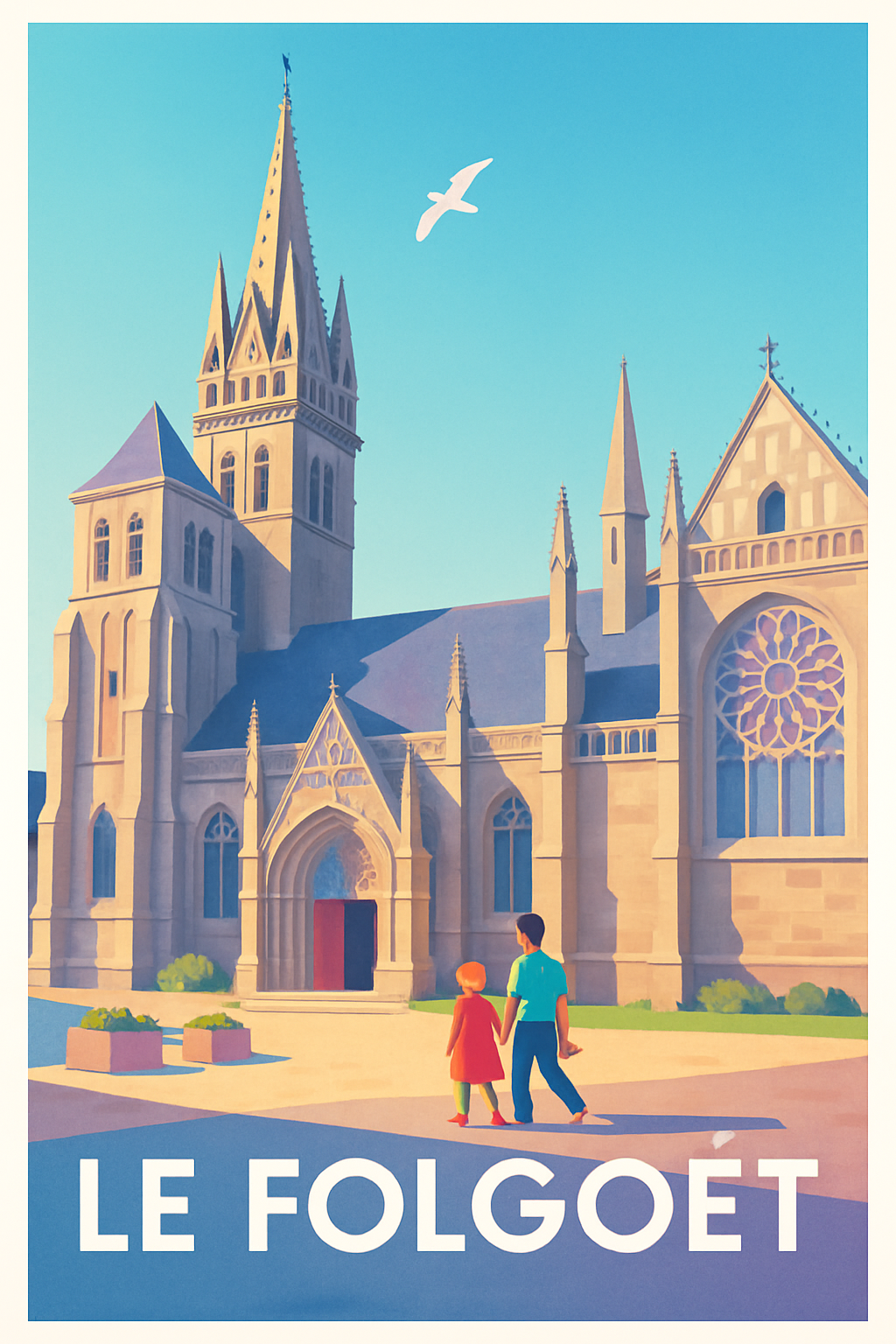 Affiche Le Folgoët — Tranquillité et patrimoine breton · poster d'art de Le Folgoët