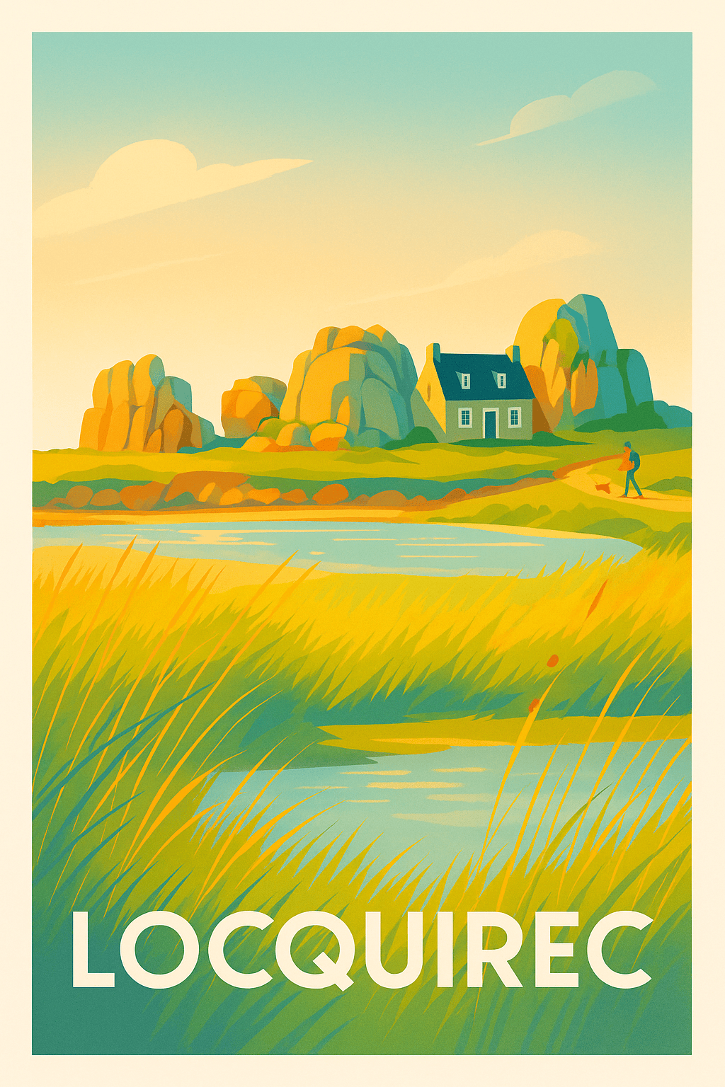Affiche Locquirec — L'évasion bretonne entre mer et campagne · poster d'art de Locquirec