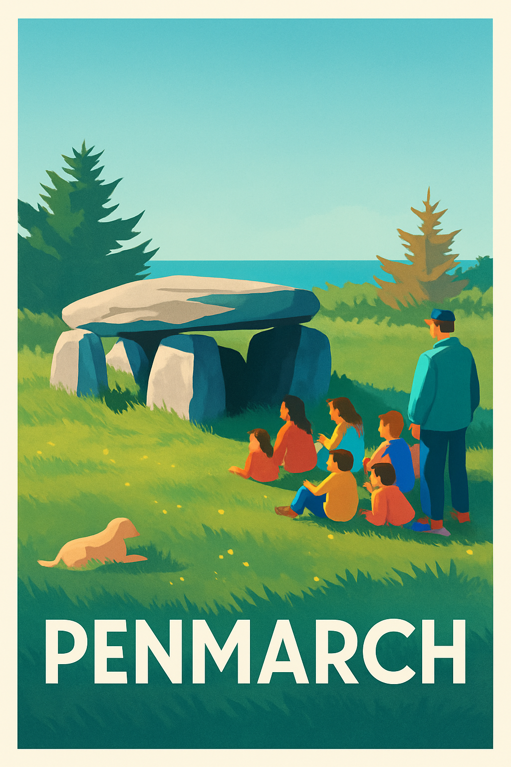 Finistère France Pas de Cadre / 20 × 30cm Affiche de Penmarch - Trésors historiques et nature préservée