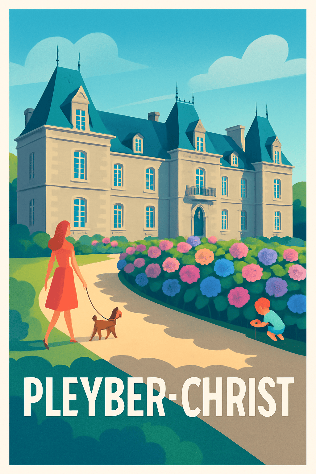 Finistère France Pas de Cadre / 20 × 30cm Affiche de Pleyber-Christ - Élégance et charme breton