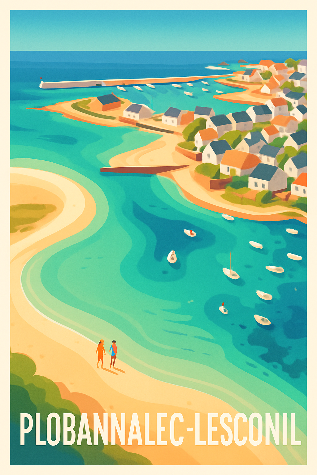 Affiche Plobannalec-Lesconil — Escapade côtière en Bretagne · poster d'art de Plobannalec-Lesconil