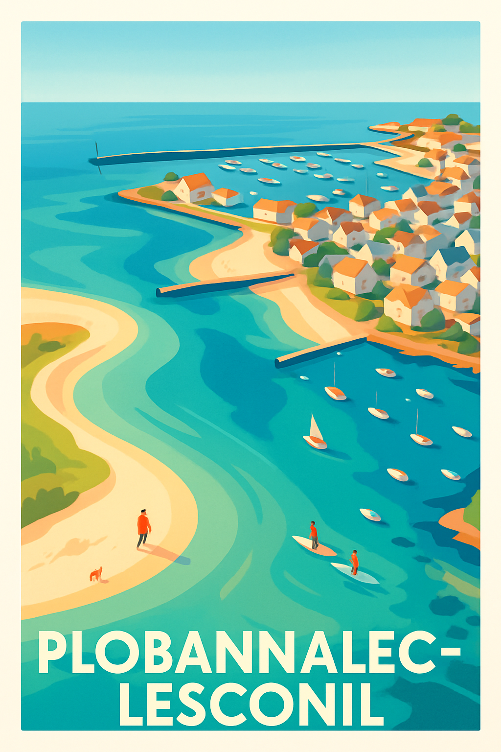 Affiche Plobannalec-Lesconil — L'évasion balnéaire en couleur · poster d'art de Plobannalec-Lesconil