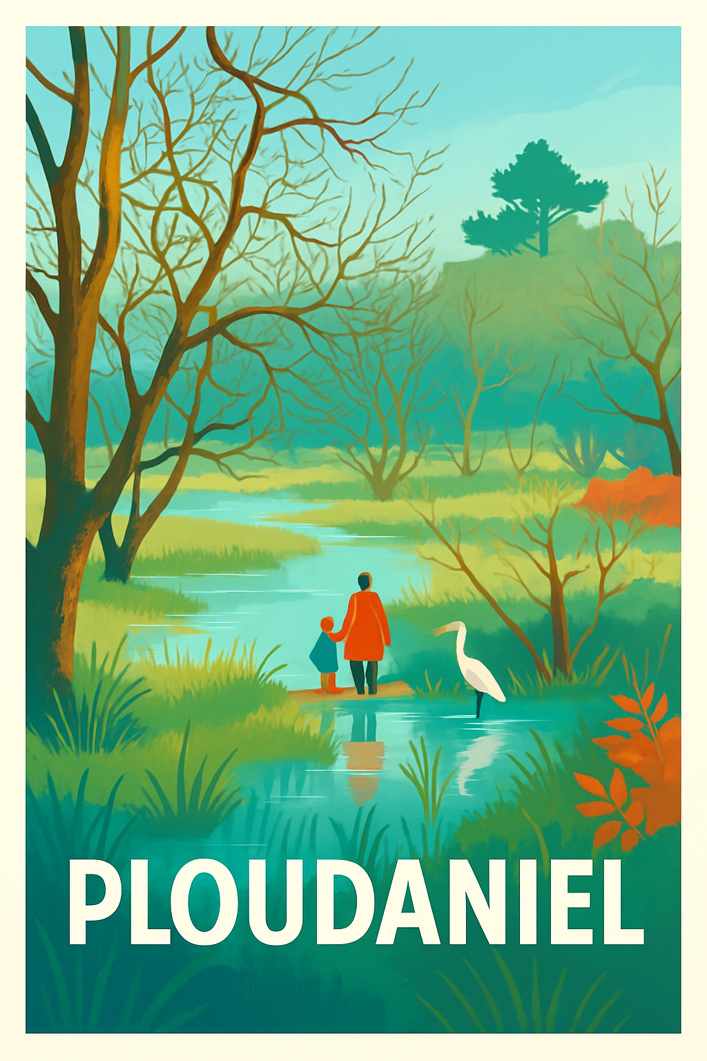Affiche Ploudaniel — Invitation à la Sérénité Naturelle · poster d'art de Ploudaniel