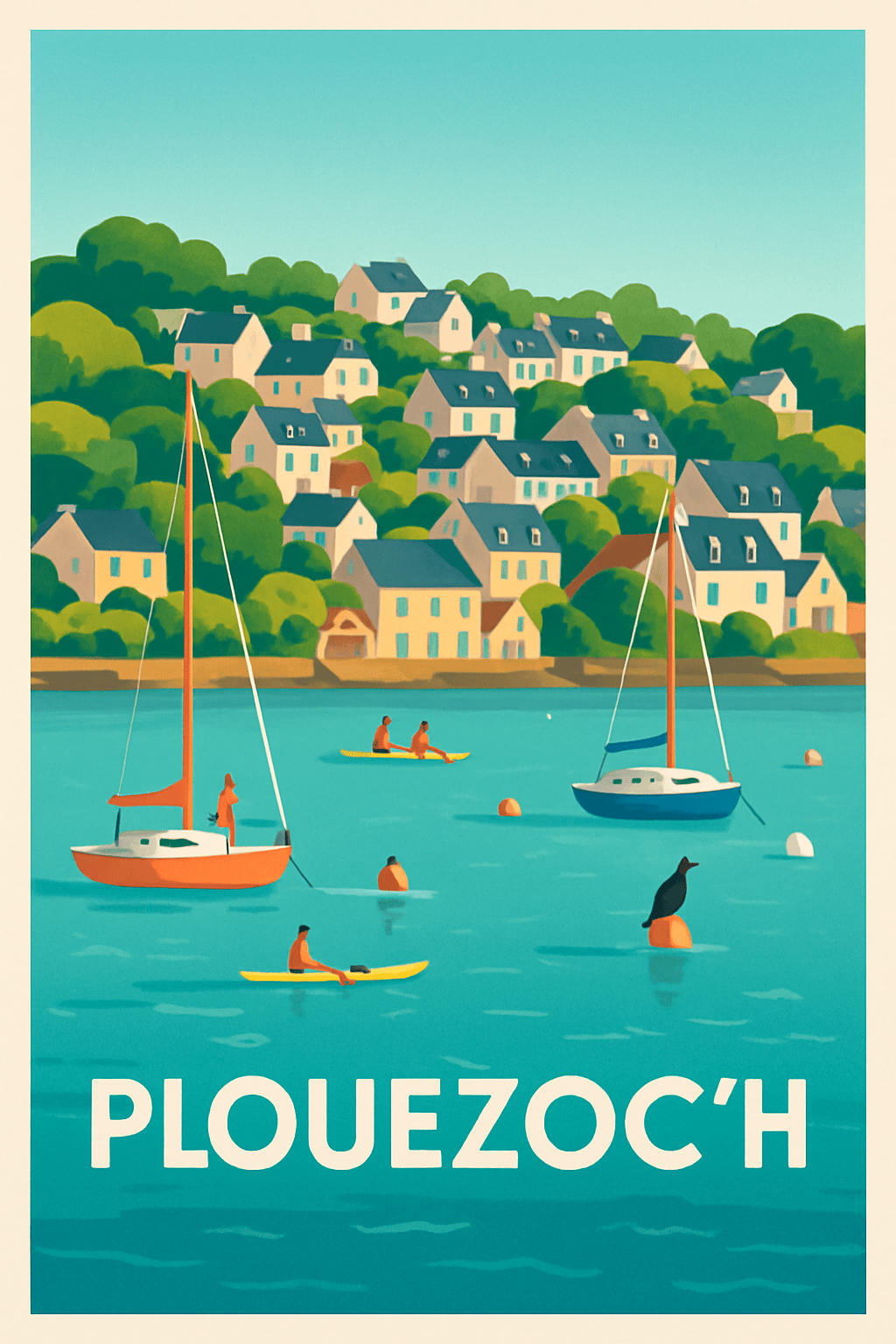 Affiche Plouezoc'h — Escale paisible au bord de l'eau · poster d'art de Plouezoc'h