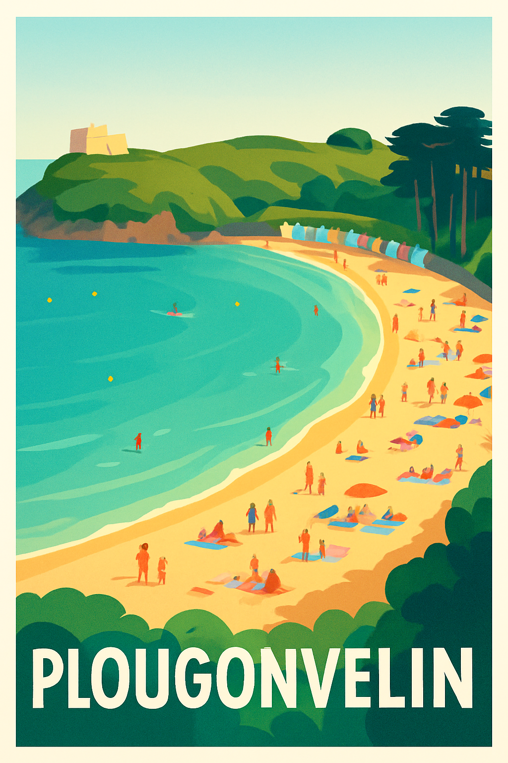 Finistère France Pas de Cadre / 20 × 30cm Affiche de Plougonvelin - Évasion et douceur bretonne