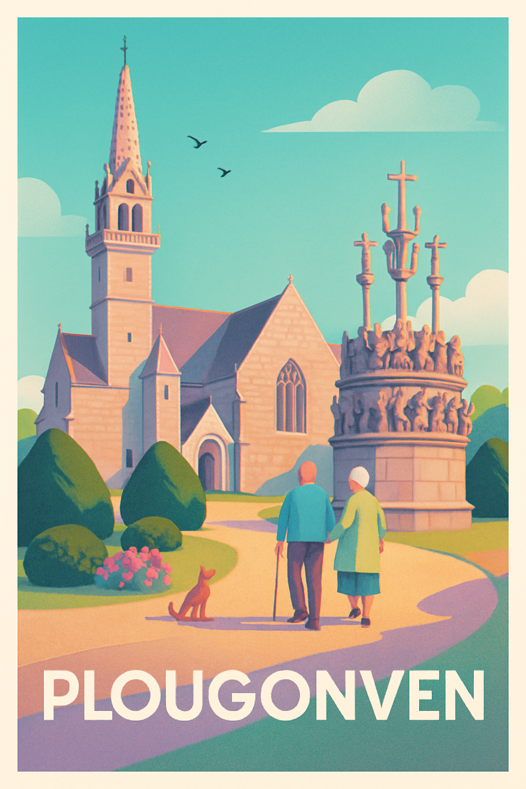 Affiche Plougonven — Charme et patrimoine breton · poster d'art de Plougonven