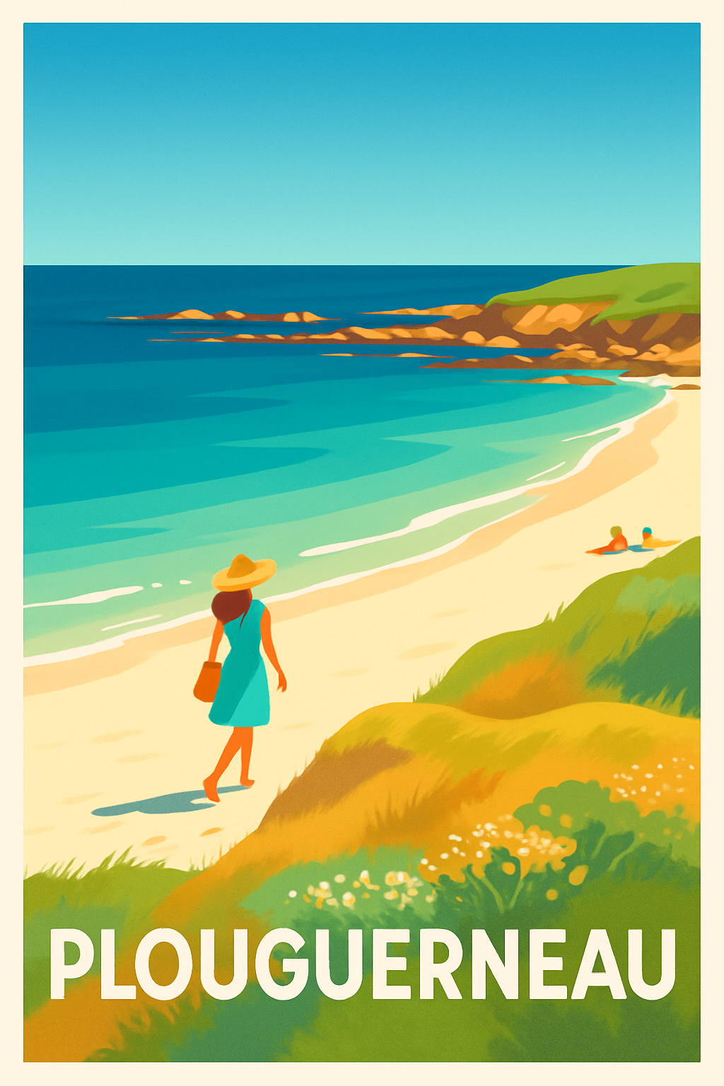 Affiche Plouguerneau — L'Évasion Bretonne au Bord de la Mer · poster d'art de Plouguerneau