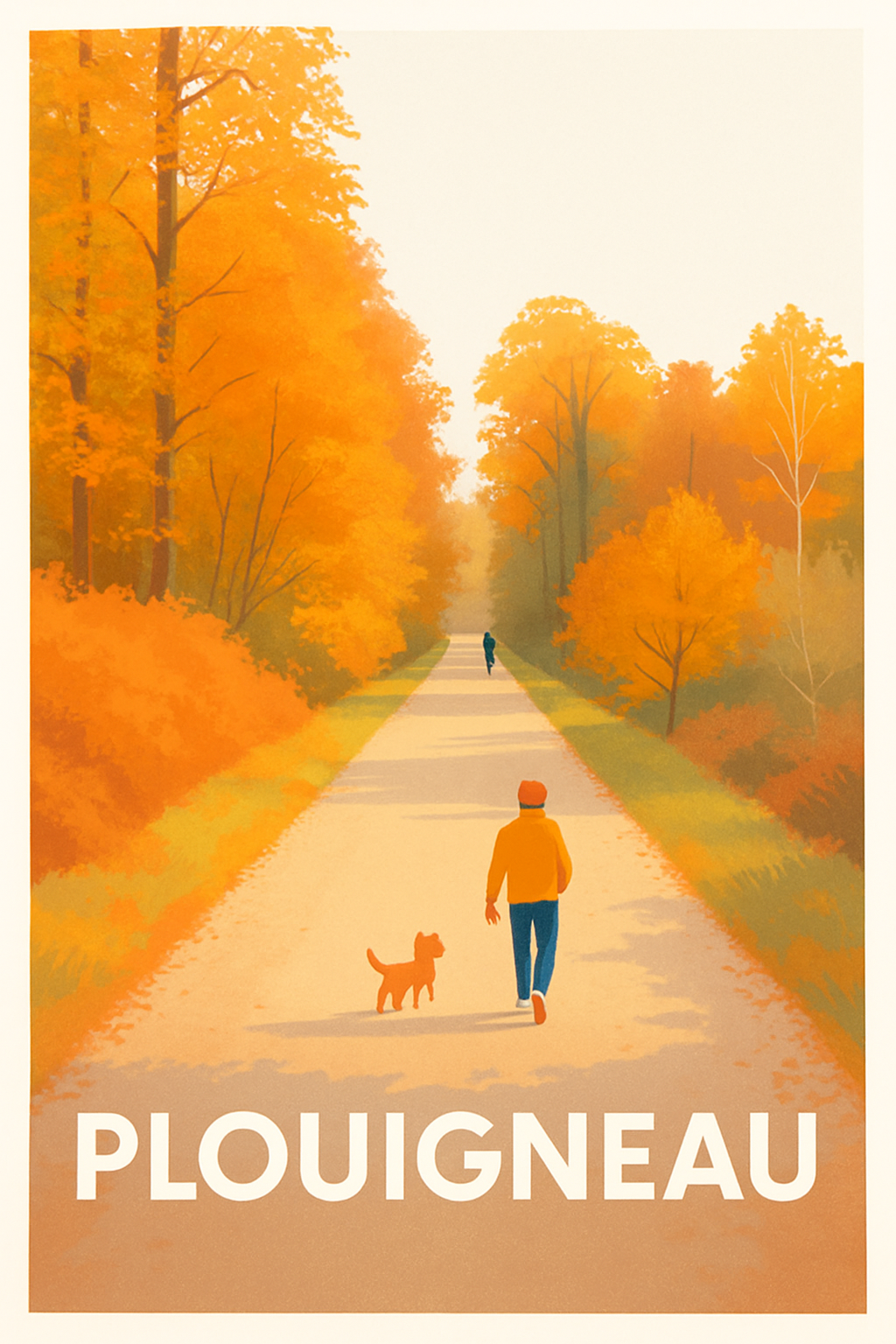 Affiche Plouigneau — Promenade automnale paisible · poster d'art de Plouigneau