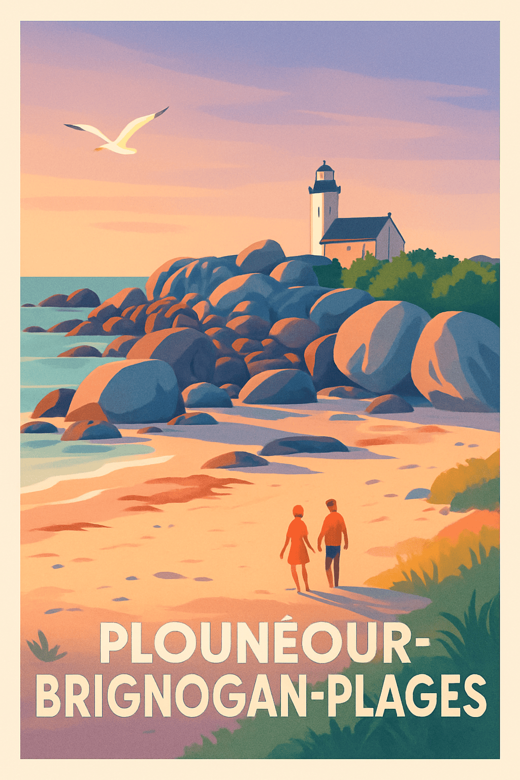 Finistère France Pas de Cadre / 20 × 30cm Affiche de Plounéour-Brignogan-Plages - Évasion côtière et douceur bretonne