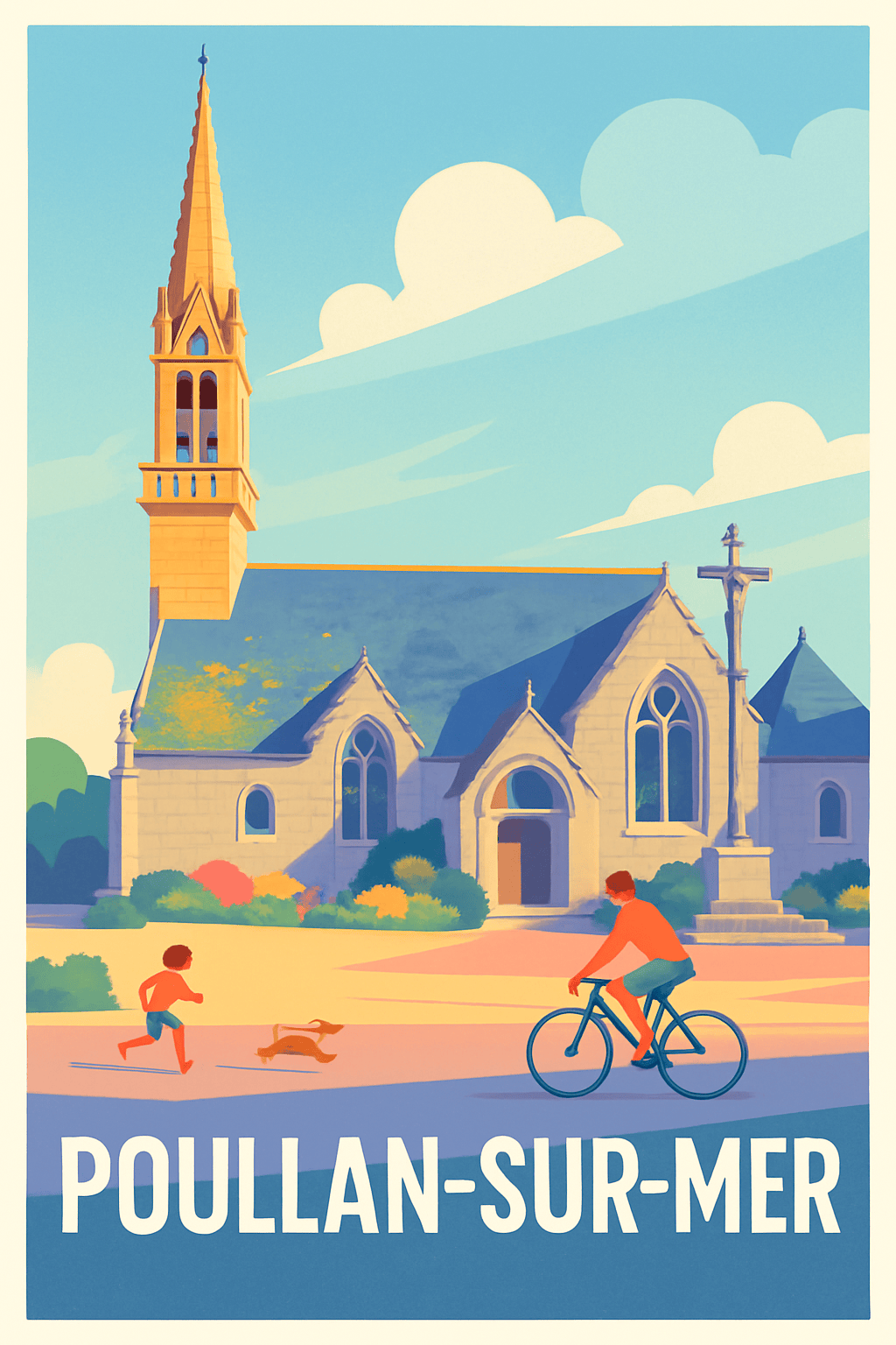Finistère France Pas de Cadre / 20 × 30cm Affiche de Poullan-sur-Mer - Un instant de sérénité côtière