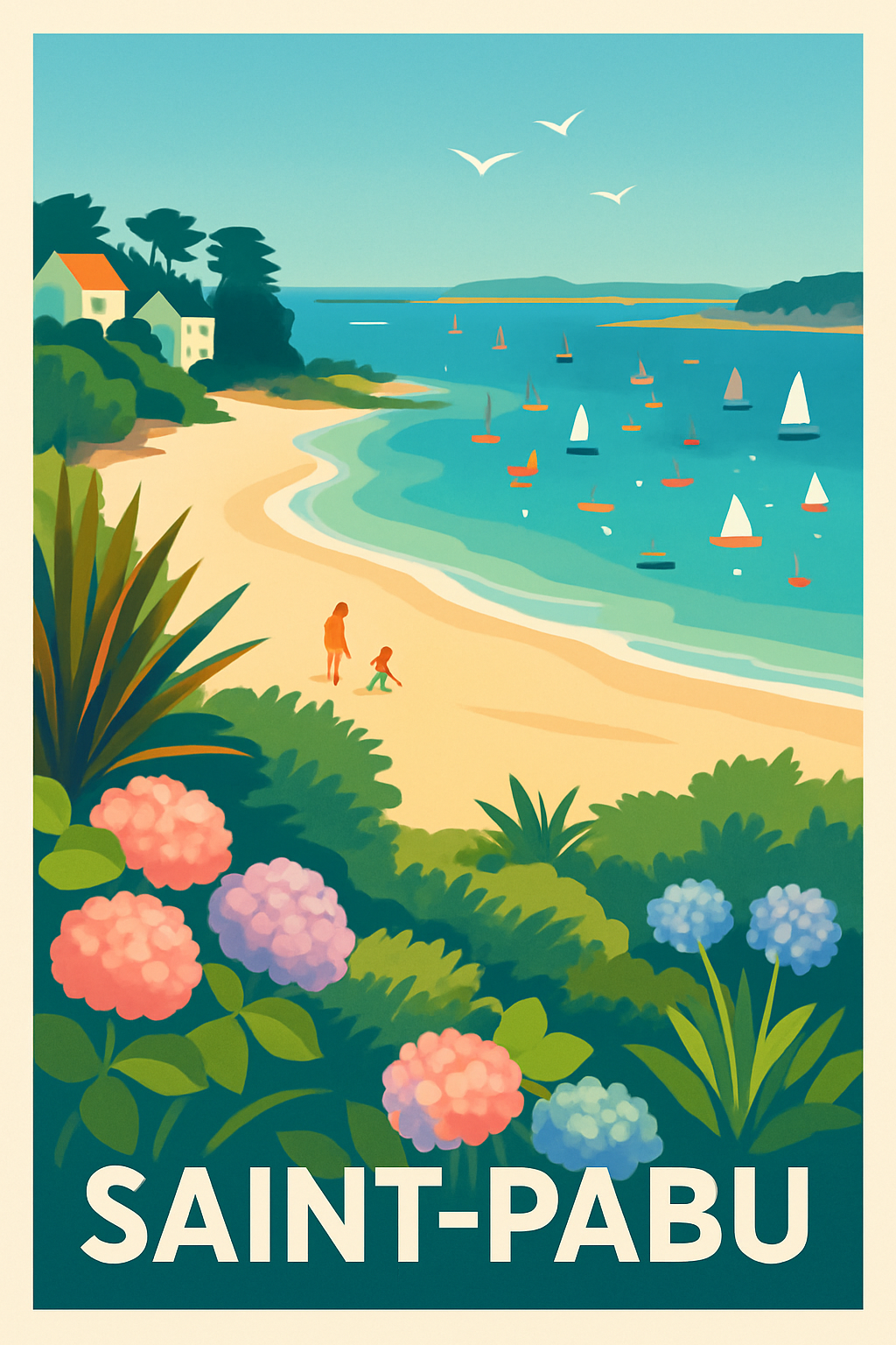 Affiche Saint-Pabu — Évasion et douceur en bord de mer · poster d'art de Saint-Pabu