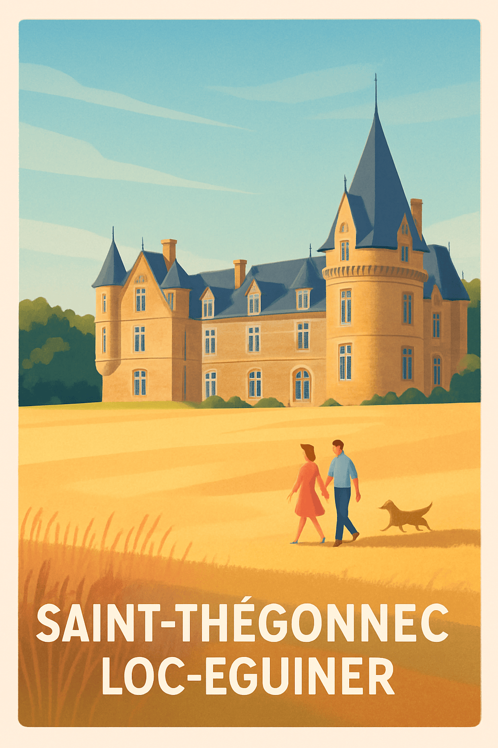 Finistère France Pas de Cadre / 20 × 30cm Affiche de Saint-Thégonnec Loc-Eguiner - Charme et sérénité bretons