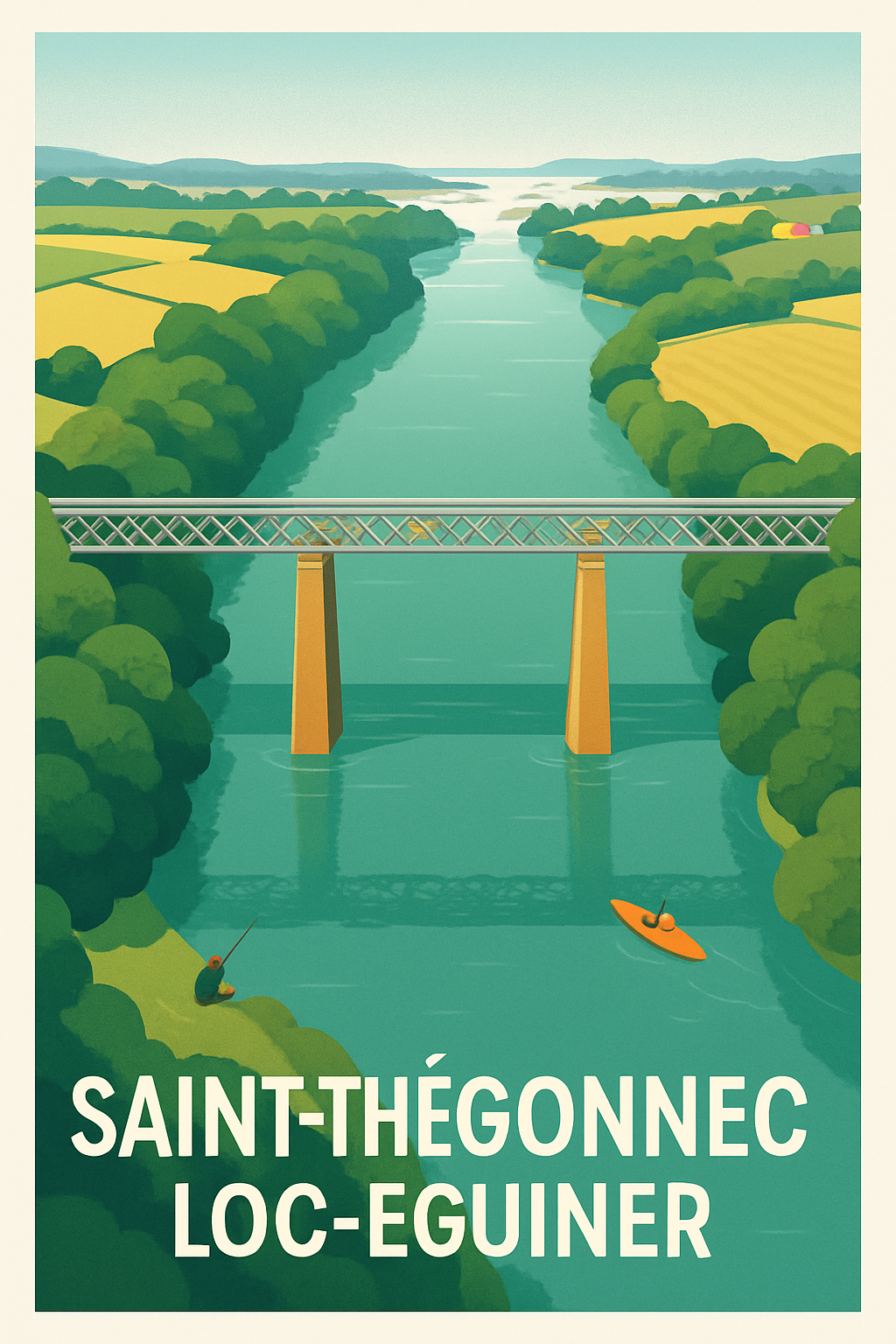Affiche Saint-Thégonnec Loc-Eguiner — Évasion au fil de l'eau · poster d'art de Saint-Thégonnec Loc-Eguiner