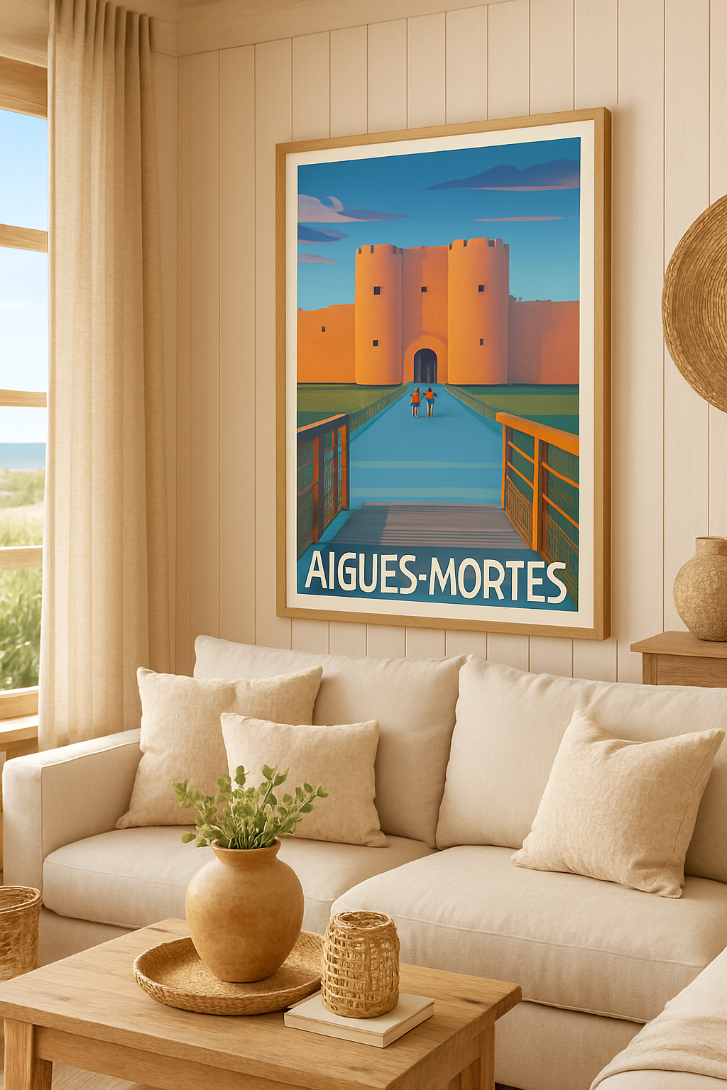 Gard France Affiche de Aigues-Mortes - L'entrée majestueuse de la cité fortifiée