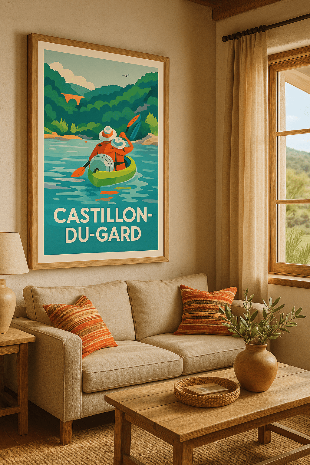 Gard France Affiche de Castillon-du-Gard - Évasion en canoë au cœur de la nature