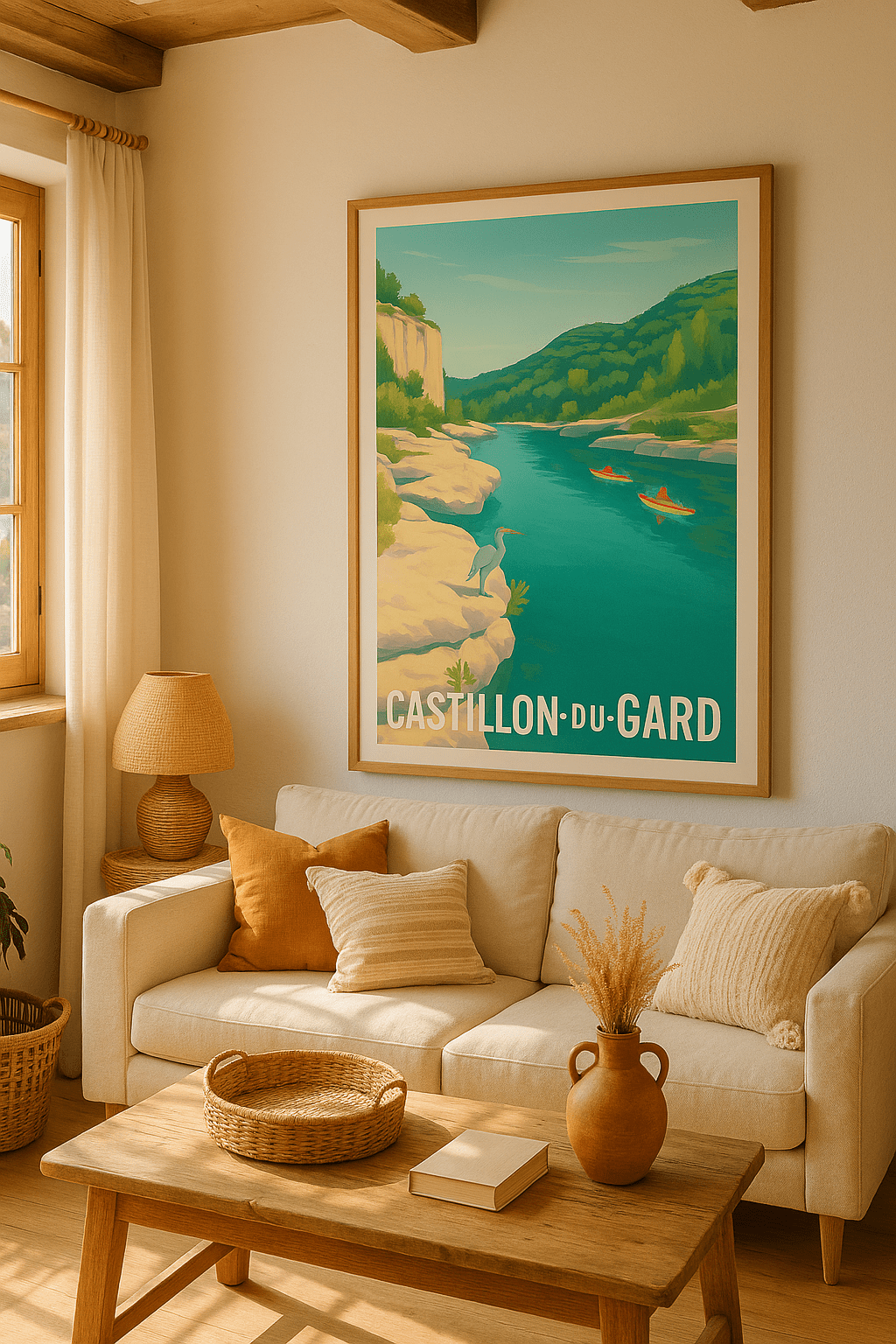 Gard France Affiche de Castillon-du-Gard - Nature et Aventure en Provence