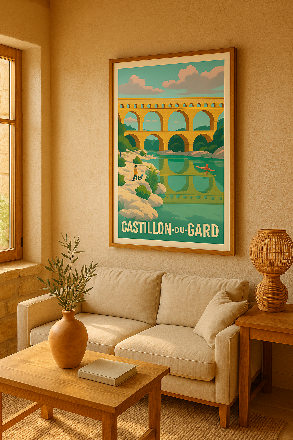 Gard France Affiche de Castillon-du-Gard - Tranquillité au bord de l'eau