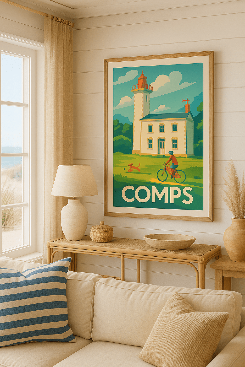 Affiche Comps — Charme et douceur au phare · poster d'art de Comps
