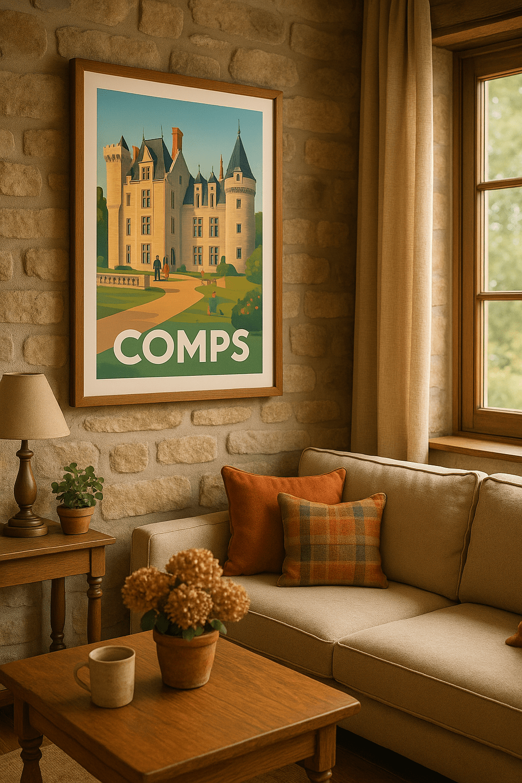 Affiche Comps — Élégance et charme du château · poster d'art de Comps