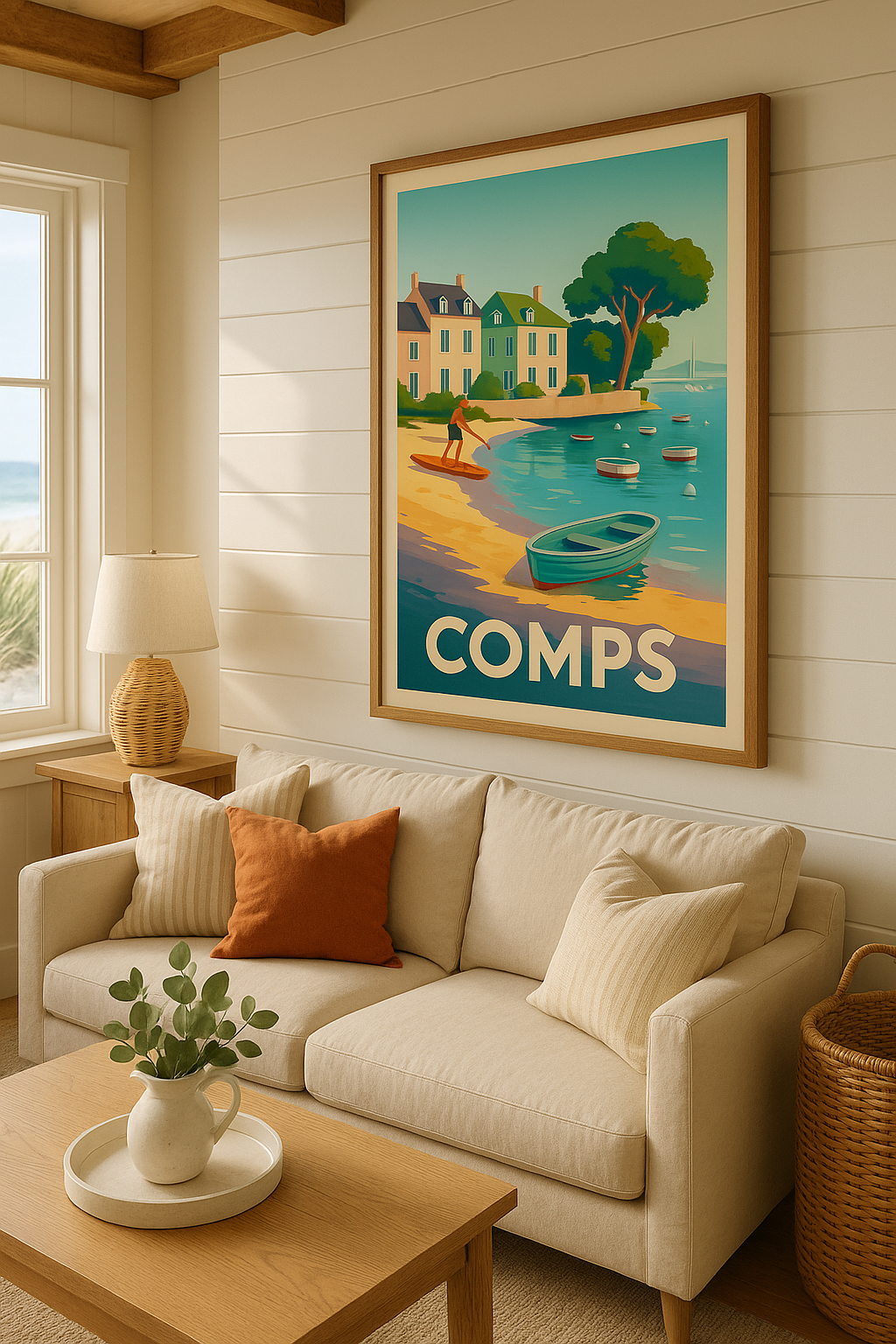 Gard France Affiche de Comps - Escapade en bord de l'eau paisible