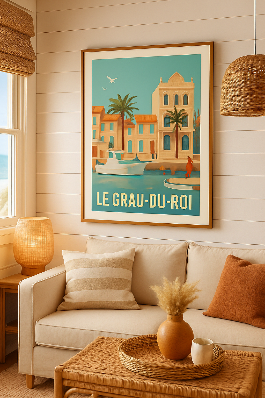 Affiche Le Grau-du-Roi — Charme et sérénité en bord de mer · poster d'art de Le Grau-du-Roi