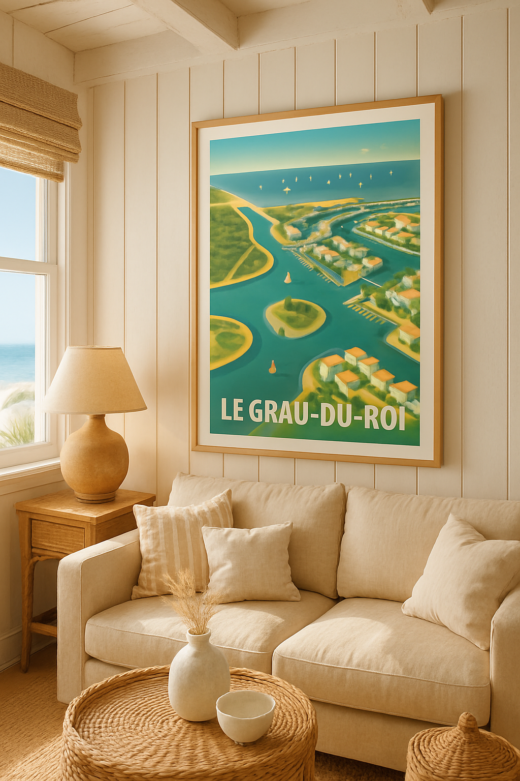 Affiche Le Grau-du-Roi — Escapade nautique en Méditerranée · poster d'art de Le Grau-du-Roi