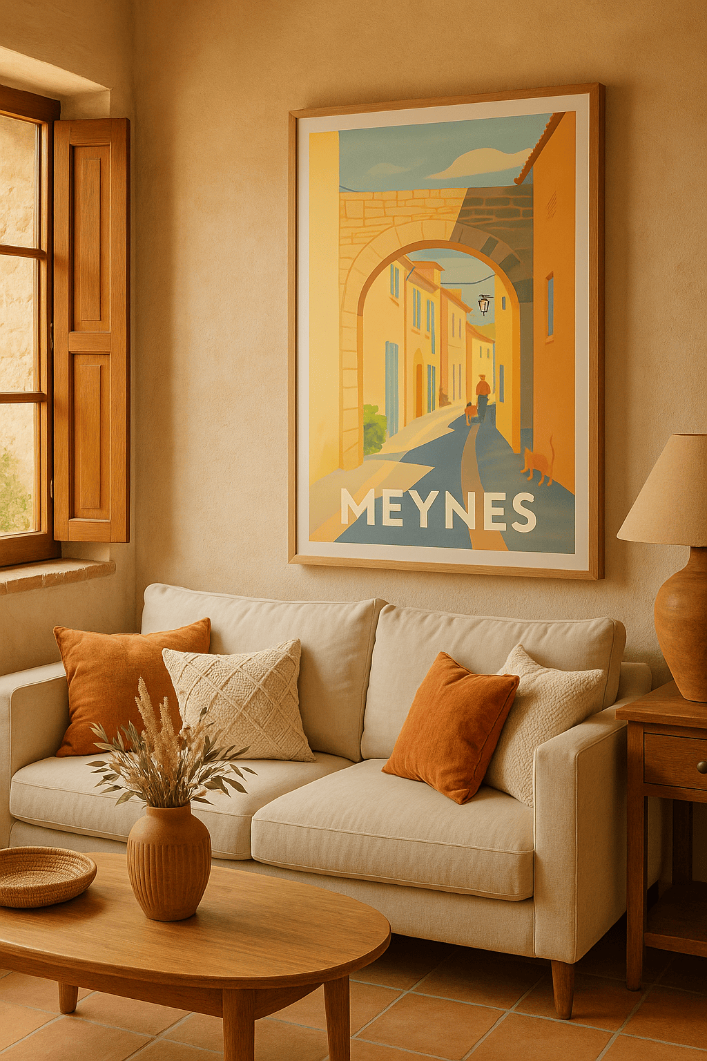 Affiche Meynes — Charme provençal au coin de la rue · poster d'art de Meynes