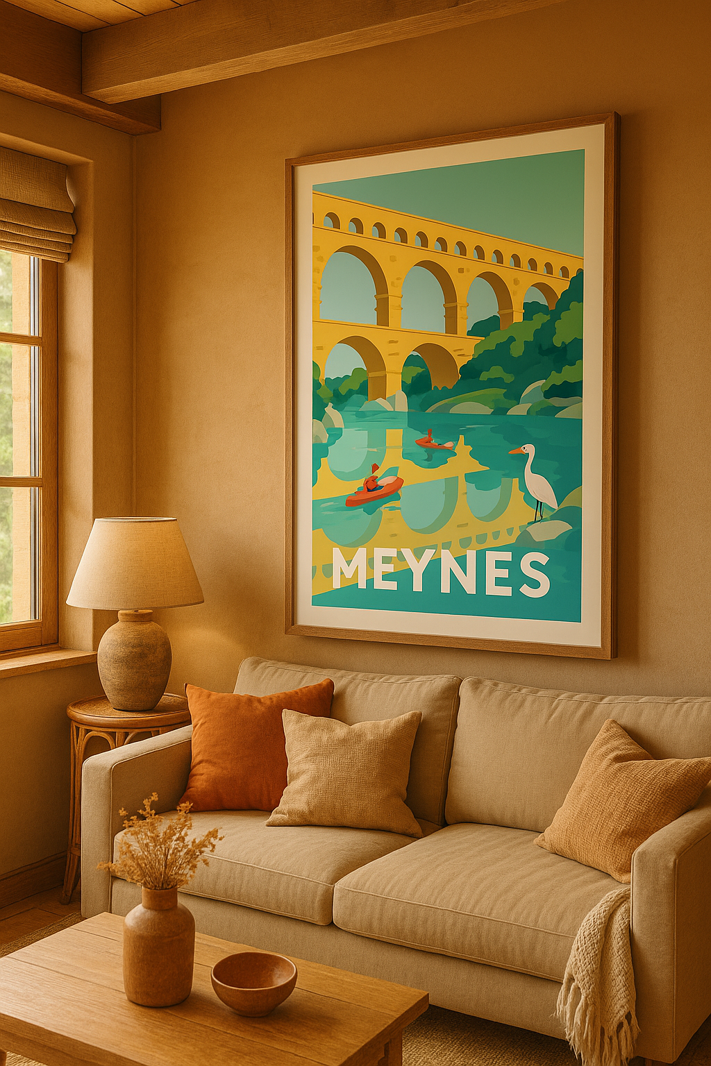 Affiche Meynes — Sérénité au fil de l'eau · poster d'art de Meynes