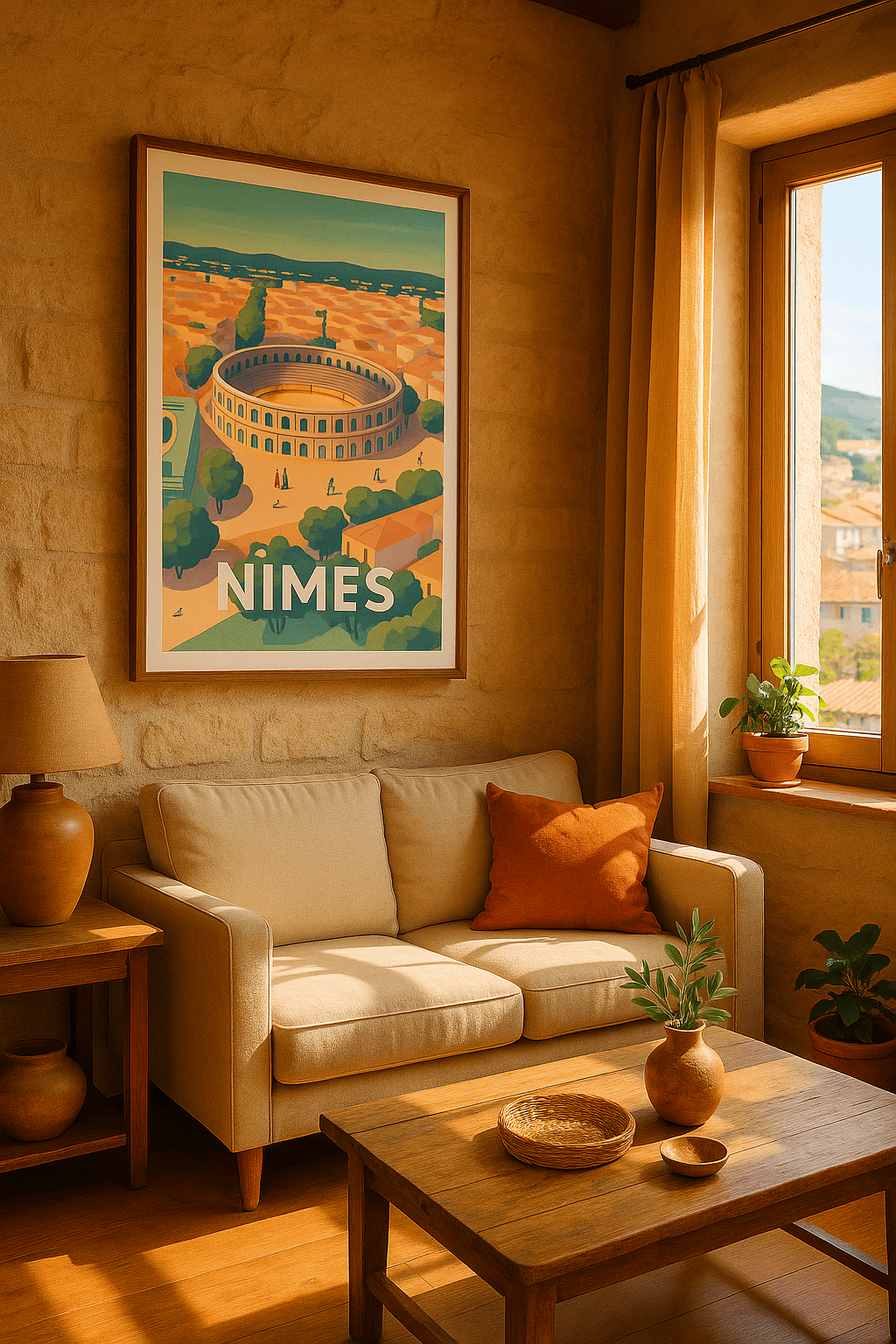 Affiche Nîmes — L’âme romaine au cœur de la Provence · poster d'art de Nîmes
