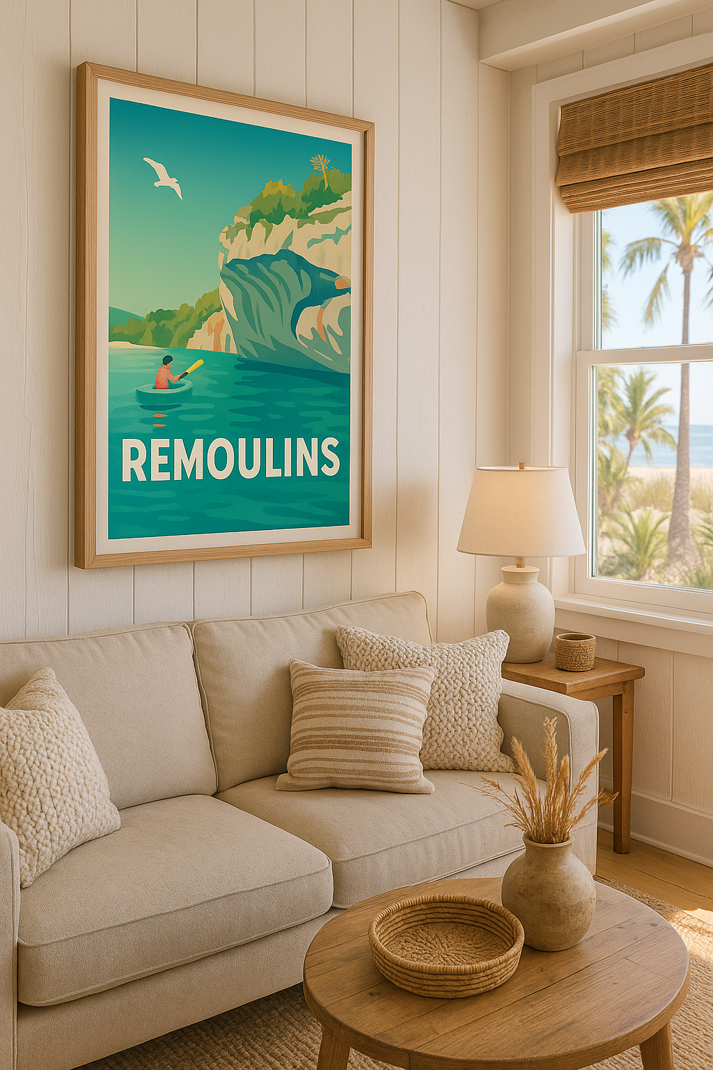 Affiche Remoulins — Évasion Nature et Aventure en Canoë · poster d'art de Remoulins