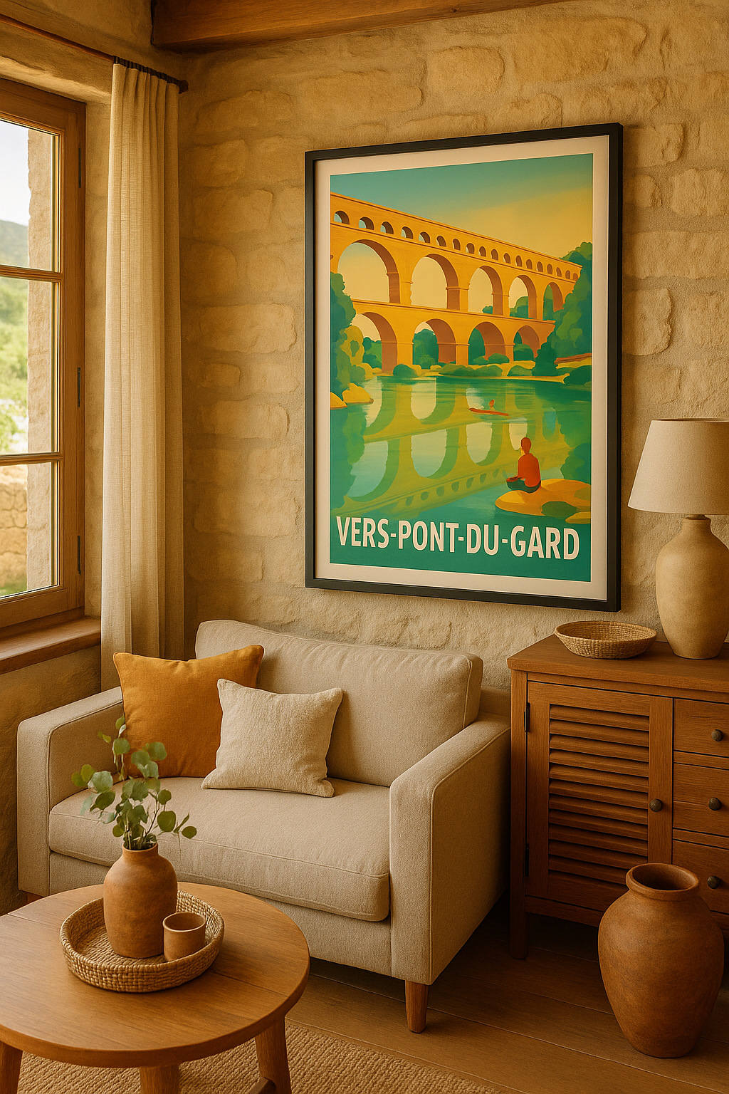 Gard France Affiche de Vers-Pont-du-Gard - L'élégance romaine sous le soleil du Sud