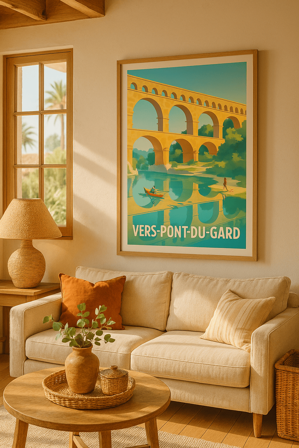 Affiche Vers-Pont-du-Gard — L'Iconique Aqueduc en Pleine Nature · poster d'art de Vers-Pont-du-Gard