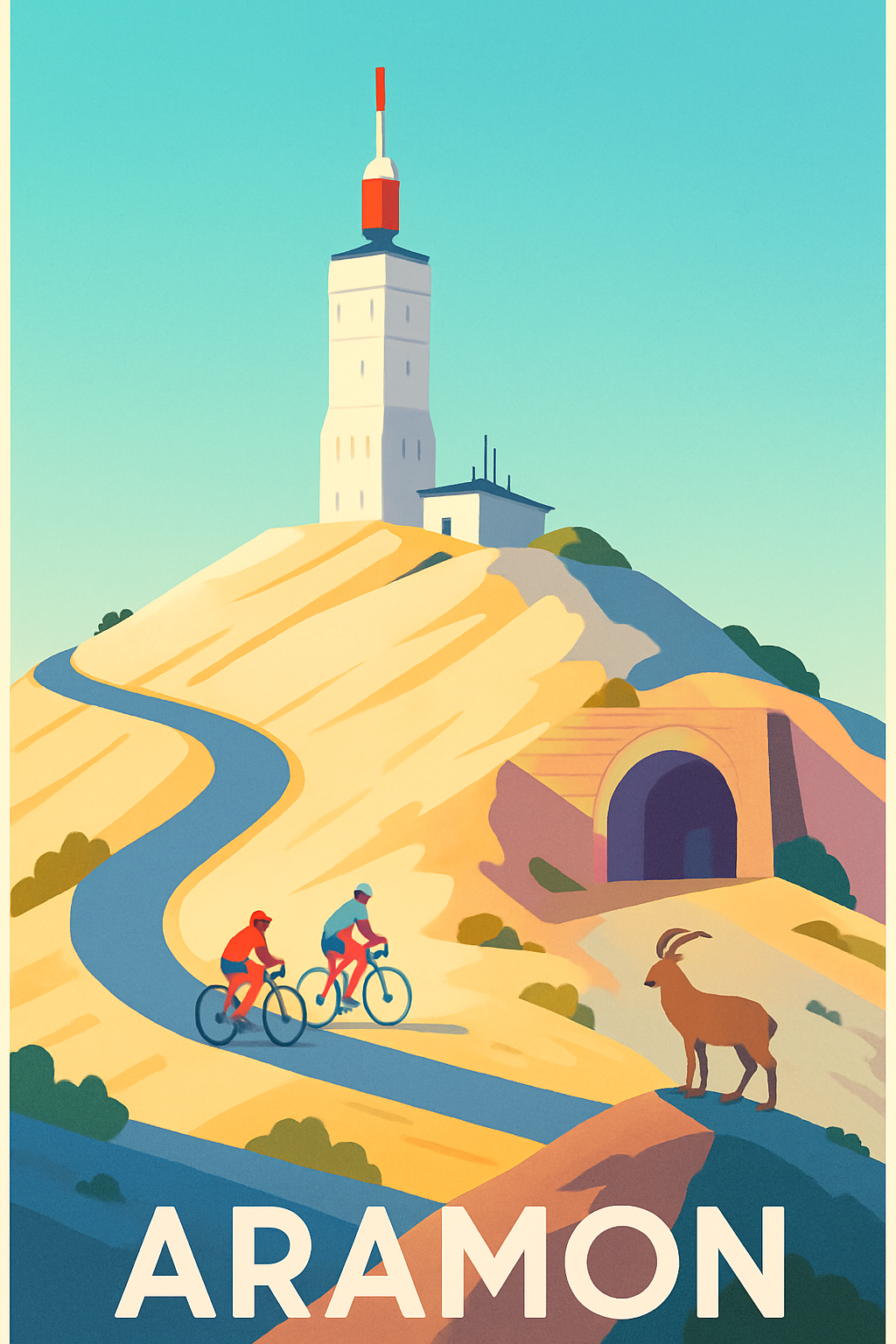 Affiche Aramon — Escapade cycliste au sommet emblématique · poster d'art de Aramon