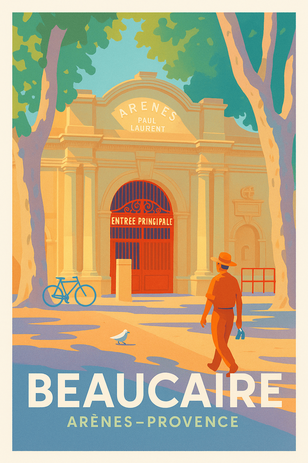 Affiche Beaucaire — L'élégance Provençale aux Arènes Paul Laurent · poster d'art de Beaucaire