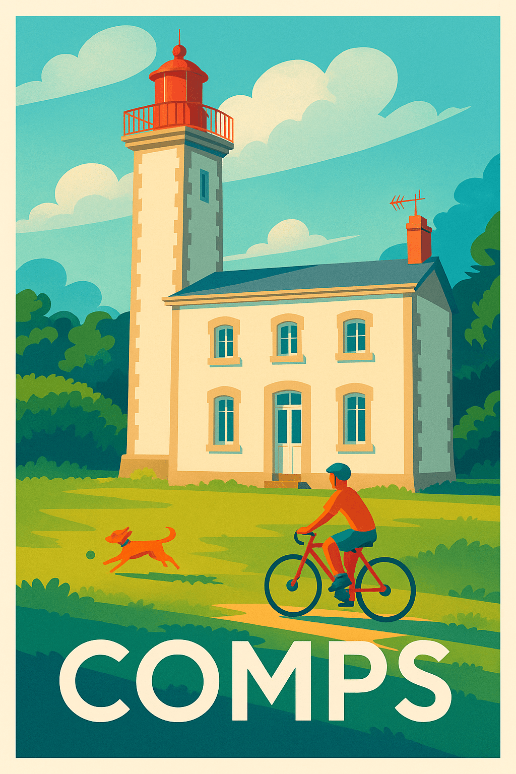 Affiche Comps — Charme et douceur au phare · poster d'art de Comps