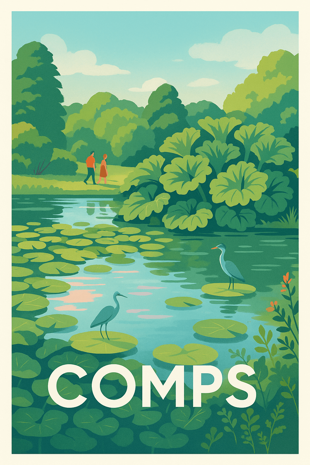 Affiche Comps — Havre de sérénité naturelle · poster d'art de Comps